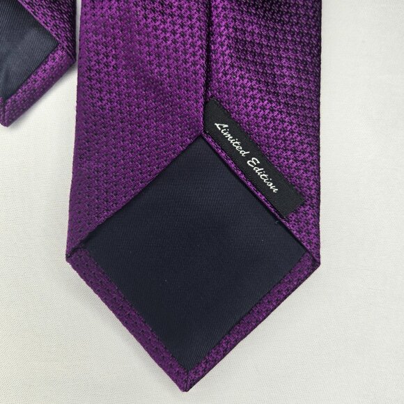 Hammer Made Limited Edition All Silk Solid Purple Neck Tie Made In Italy - Picture 6 of 8